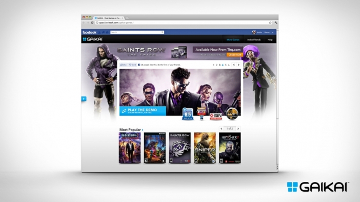 Gaikai вече е функциониращ Facebook App, стартира със 7 игри