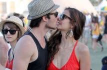 Нина Добрев и Иън Съмърхолдър със страстни целувки на Coachella 2012