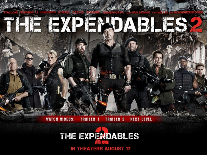 Никълъс Кейдж, Клинт Ийстуд и Харисън Форд в The Expendables 3