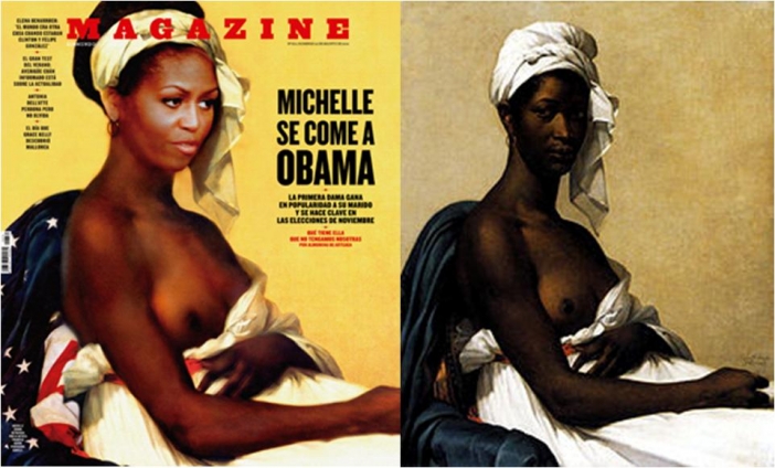 Испанско списание излезе със скандален гол колаж на Мишел Обама