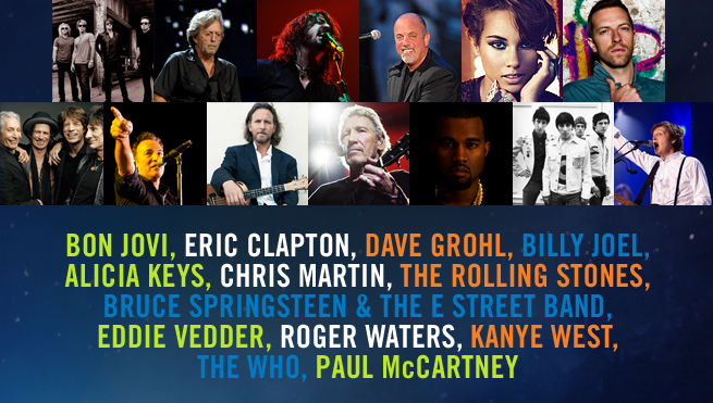 Гледай 12-12-12 The Concert for Sandy Relief с Bon Jovi, Дейв Грол, Rolling Stones, Kanye West и др. на живо тук!