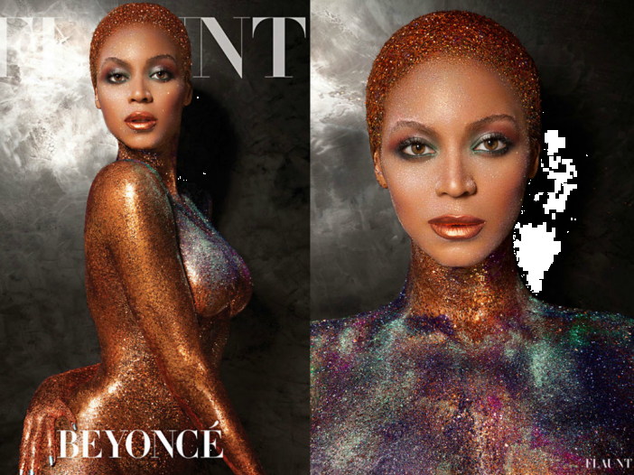 Beyonce остана само по блясък за корицата на Flaunt Magazine, юли/август 2013