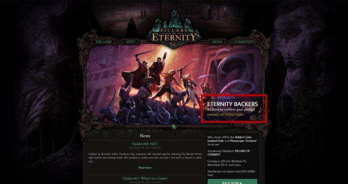 Obsidian Entertainment обяви партньорство с Paradox Interactive за Pillars of Eternity